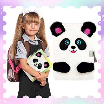 RLGPBON Diary for Girls with lock and keys, Kids Journal School Travel Notebook Gift Set for Writing and Drawing, Secret Diary with Multicolored Stickers