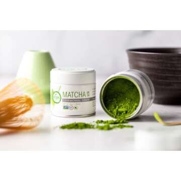 Aiya Authentic Japanese Premium First Harvest Ceremonial Grade Matcha Green Tea Powder - Vegan-Friendly, Zero Sugar, Gluten-Free - 30g Tin