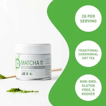 Aiya Authentic Japanese Premium First Harvest Ceremonial Grade Matcha Green Tea Powder - Vegan-Friendly, Zero Sugar, Gluten-Free - 30g Tin