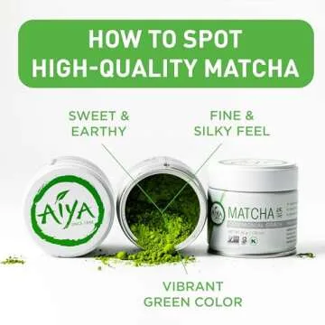 Aiya Authentic Japanese Premium First Harvest Ceremonial Grade Matcha Green Tea Powder - Vegan-Friendly, Zero Sugar, Gluten-Free - 30g Tin