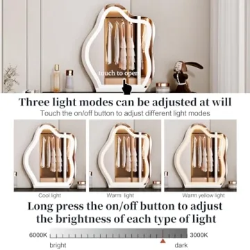 Stylish Ieejdn Black Vanity Desk with Adjustable Features