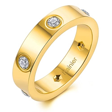 Kainier 5mm Wedding Bands 14K Gold Filled Stylish Rings