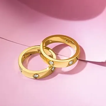 Kainier 5mm Wedding Bands 14K Gold Filled Stylish Rings