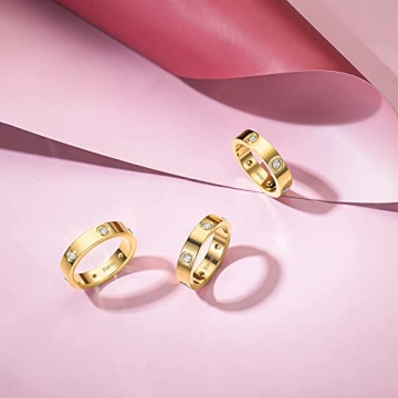 Kainier 5mm Wedding Bands 14K Gold Filled Stylish Rings