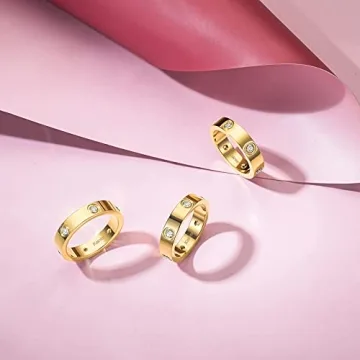 Kainier 5mm Wedding Bands 14K Gold Filled Stylish Rings