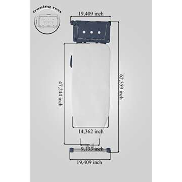 Mabel Home Ironing Board: Retractable Wings, Adjustable Height