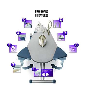 Mabel Home Ironing Board: Retractable Wings, Adjustable Height