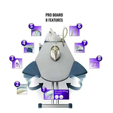 Mabel Home Ironing Board: Retractable Wings, Adjustable Height