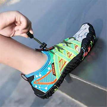 UBFEN Water Shoes for Kids Boys Girls Aqua Socks Barefoot Beach Sports Swim Pool Quick Dry Lightweight Toddler Little Big Kid C Grey Green 13 Little Kid