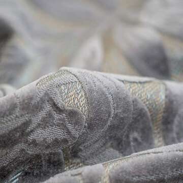 Alerfa 12 x 20 Inch Gray Silver Rectangle Maple Leaf Pillow Embroidery Cut Velvet Cushion Case Luxury Modern Lumbar Throw Pillow Cover Decorative Pillow for Couch Sofa Living Room Bedroom Car