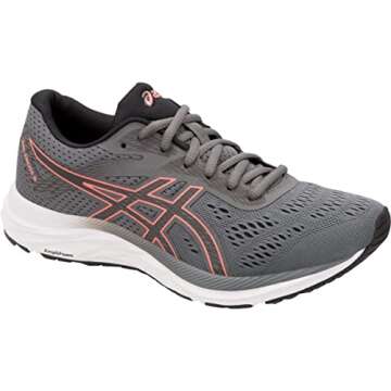 ASICS Women Gel-Excite 6 Running, Steel Grey/Papaya, 8.5 M US