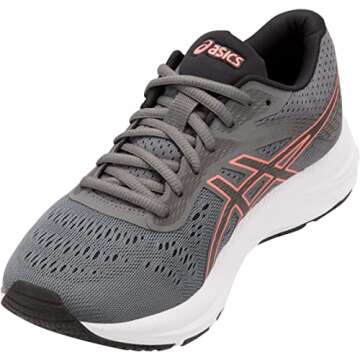 ASICS Women Gel-Excite 6 Running, Steel Grey/Papaya, 8.5 M US