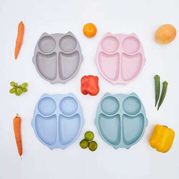 Eco-friendly Bamboo Divided Plates for Toddlers