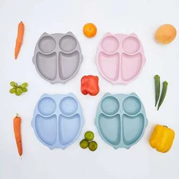 Eco-friendly Bamboo Divided Plates for Toddlers