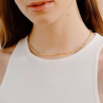 M MOOHAM Dainty Gold Necklace for Women, Gold Initial Necklaces for Women Letter W Necklace for Wome...