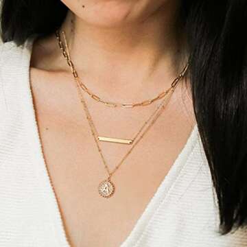 M MOOHAM Dainty Gold Bottom Initial Necklace – Customizable Style