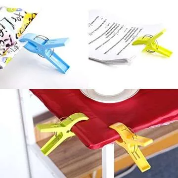 KSPOWWIN 20 Pack Beach Towel Clips Chair Clips Towel Holder for Beach Chair Pool Chairs on Cruise-Jumbo Size, Plastic Chair Towel Clips Clamp Holder-Keep Your Towel from Blowing Away, Clothes Lines