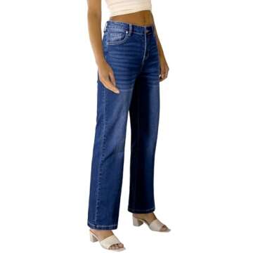 Sidefeel Women's High Waisted Wide Leg Jeans for Style