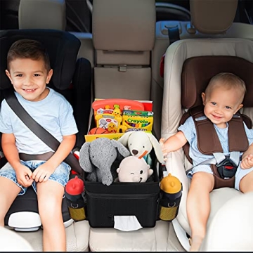 Car Organizer- Car Seat Organizer for Front Seat Back Seat Between Seats, Car Storage Organizer for Kids Adults with Multi-Pockets-Car Organizers and Storage with Adjustable Dividers& Tissue Pocket