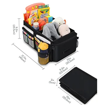 Car Organizer- Car Seat Organizer for Front Seat Back Seat Between Seats, Car Storage Organizer for Kids Adults with Multi-Pockets-Car Organizers and Storage with Adjustable Dividers& Tissue Pocket