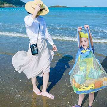 Large Mesh Beach Toys Bag Ideal for Family Outings