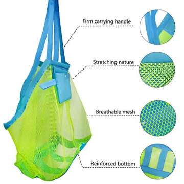 Large Mesh Beach Toys Bag Ideal for Family Outings