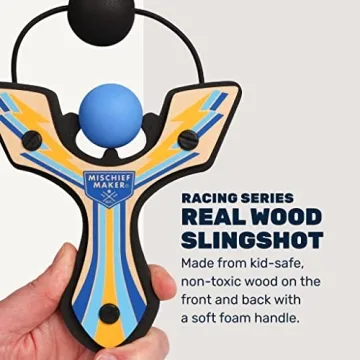 Mighty Fun Mischief Maker Wooden Slingshot for Kids