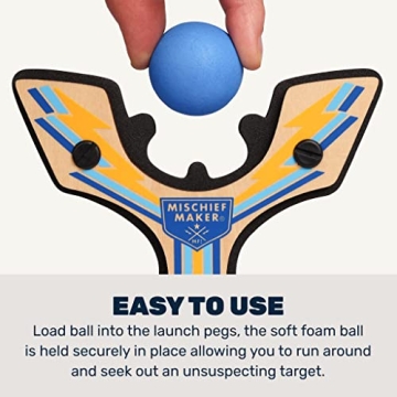 Mighty Fun Mischief Maker Wooden Slingshot for Kids