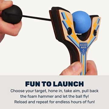 Mighty Fun Mischief Maker Wooden Slingshot for Kids