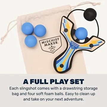 Mighty Fun Mischief Maker Wooden Slingshot for Kids