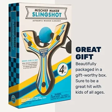 Mighty Fun Mischief Maker Wooden Slingshot for Kids