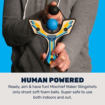 Mighty Fun Mischief Maker Wooden Slingshot for Kids