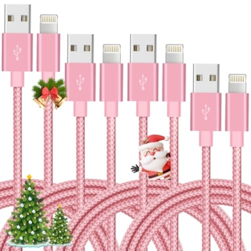 Durable MFi Certified iPhone Charger 4-Pack for Fast Charging