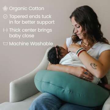 snuggle me Organic Nursing Pillow | Bottle & Breastfeeding Pillow with Organic Cotton Cover & Fiberf...