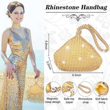 niolio 4 Pieces Rhinestone Crystal Jewelry Set, Rhinestone Choker Necklace Long Tassel Dangle Earrin...