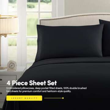 1500 Supreme Collection Queen Sheet Set - Black