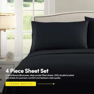 1500 Supreme Collection Queen Sheet Set - Black