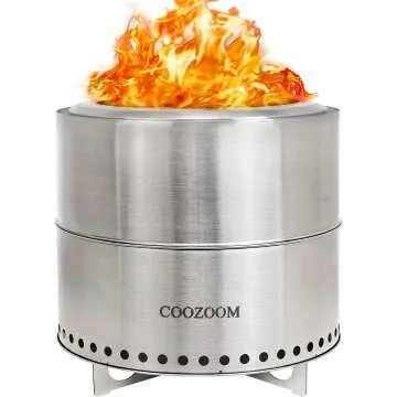 19 Inch Portable Smokeless Fire Pit with Stand