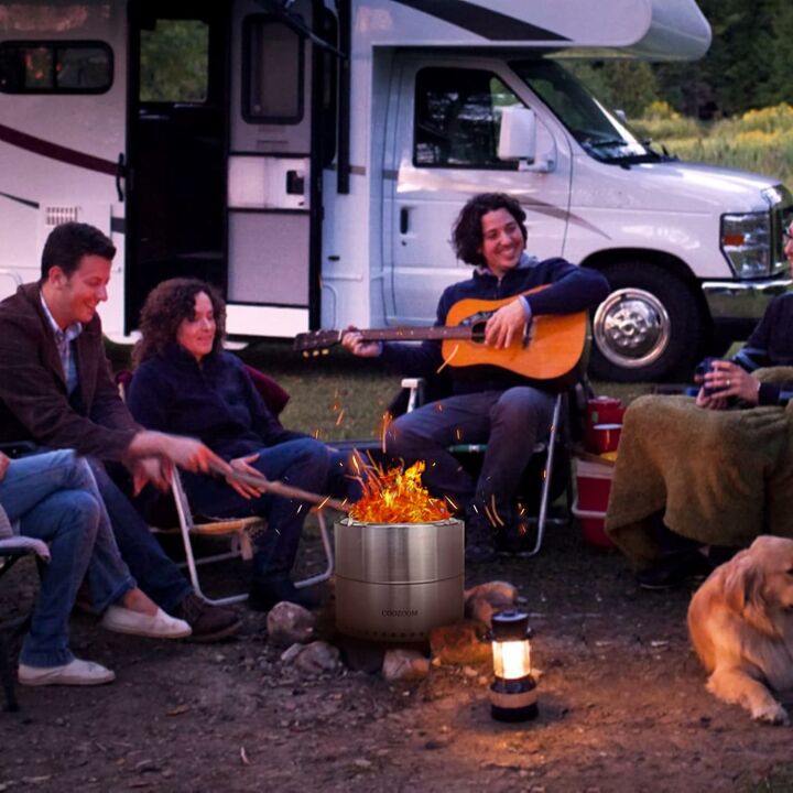 19 Inch Portable Smokeless Fire Pit with Stand