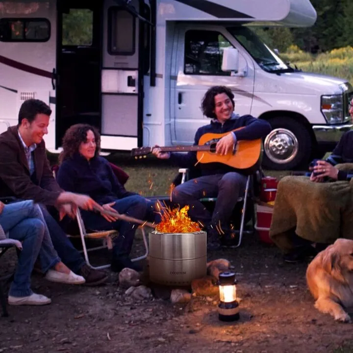 19 Inch Portable Smokeless Fire Pit with Stand