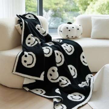 Smiley Face Throw Blanket - Oversized & Unbelievably Soft