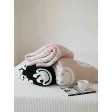 Smiley Face Throw Blanket - Oversized & Unbelievably Soft