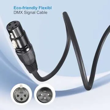 DMX Cable 25ft, 4 Pack 7.62m DMX Cables 3 Pin Signal XLR Male to Female DMX Cable Wire, with Metal Connectors for Signal Transmission for DJ Lighting Equipment and Stage Lighting