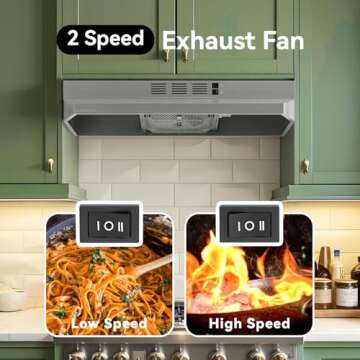 VIKIO HOME 30-Inch Kitchen Hood - 300 CFM Under Cabinet Range