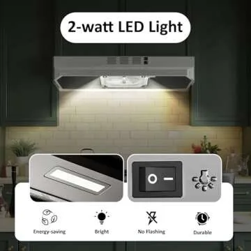 VIKIO HOME 30-Inch Kitchen Hood - 300 CFM Under Cabinet Range