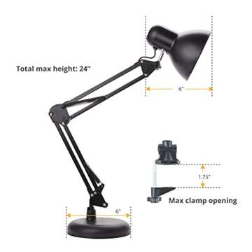 Newhouse Lighting Wright Black Metal Adjustable Desk Lamp with LED Bulb