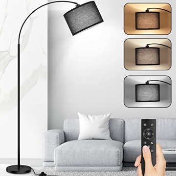 Bdrofn Arc Floor Lamp with Remote Control and Dimming Features
