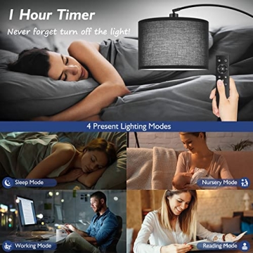 Bdrofn Arc Floor Lamp with Remote Control and Dimming Features