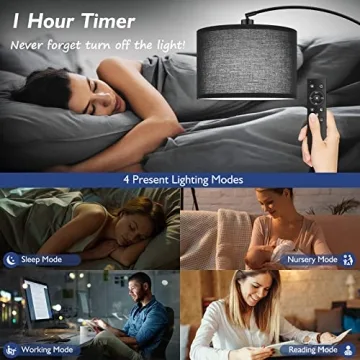 Bdrofn Arc Floor Lamp with Remote Control and Dimming Features