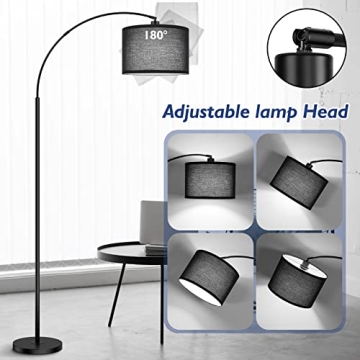 Bdrofn Arc Floor Lamp with Remote Control and Dimming Features